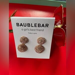 BaubleBar Earrings, BaubleBar Sparkling Pink Double Circle Earrings.